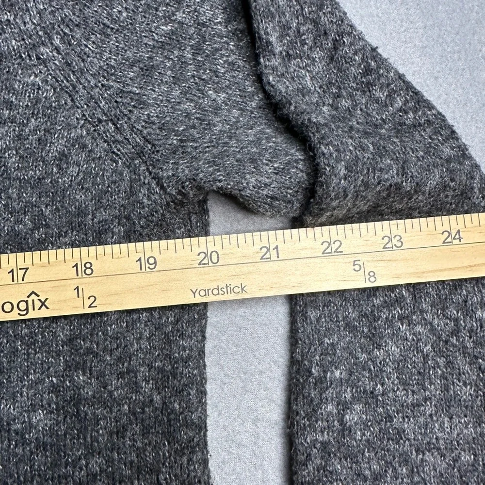 Abercrombie Fitch Men Gray Heathered Knit Shawl‎ Collar Button Hooded Sweater M - Picture 2 of 9